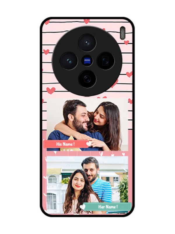 Custom Vivo X200 5G Custom Glass Phone CasePhoto With Heart Design