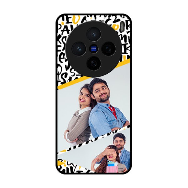 Vivo X200 5G Custom Glass Phone CaseLetters Pattern Design
