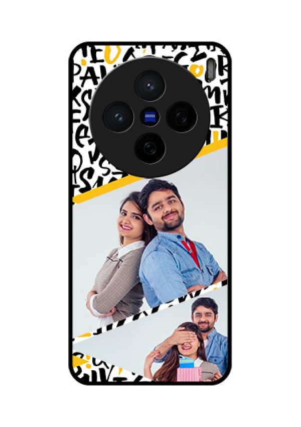 Vivo X200 5G Custom Glass Phone CaseLetters Pattern Design