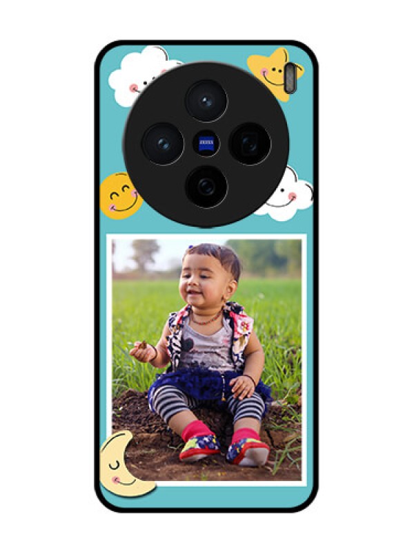 Custom Vivo X200 5G Custom Glass Phone CaseSmiley Kids Stars Design