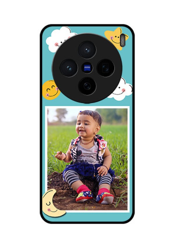 Vivo X200 5G Custom Glass Phone CaseSmiley Kids Stars Design