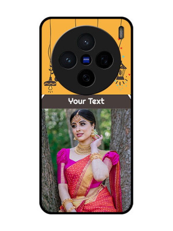 Custom Vivo X200 5G Custom Glass Phone CaseWith Family Picture And Icons