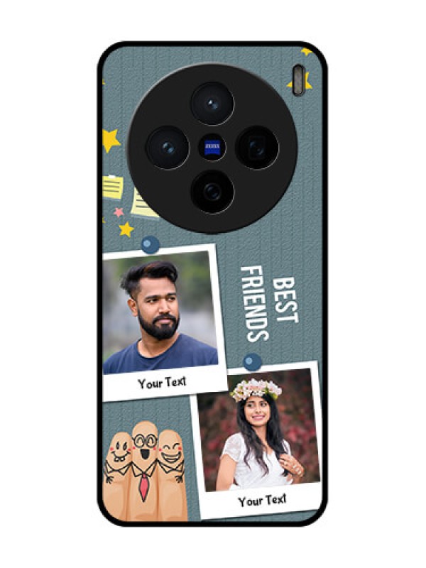 Custom Vivo X200 5G Custom Glass Phone CaseSticky Frames And Friendship Design