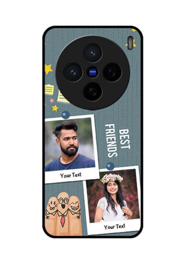 Vivo X200 5G Custom Glass Phone CaseSticky Frames And Friendship Design