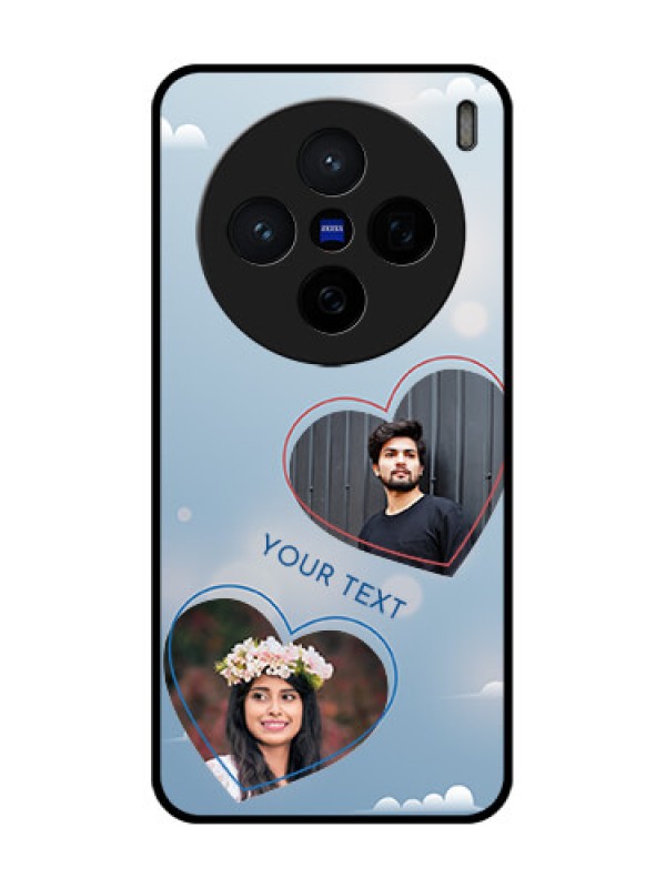 Custom Vivo X200 5G Custom Glass Phone CaseBlue Color Couple Design