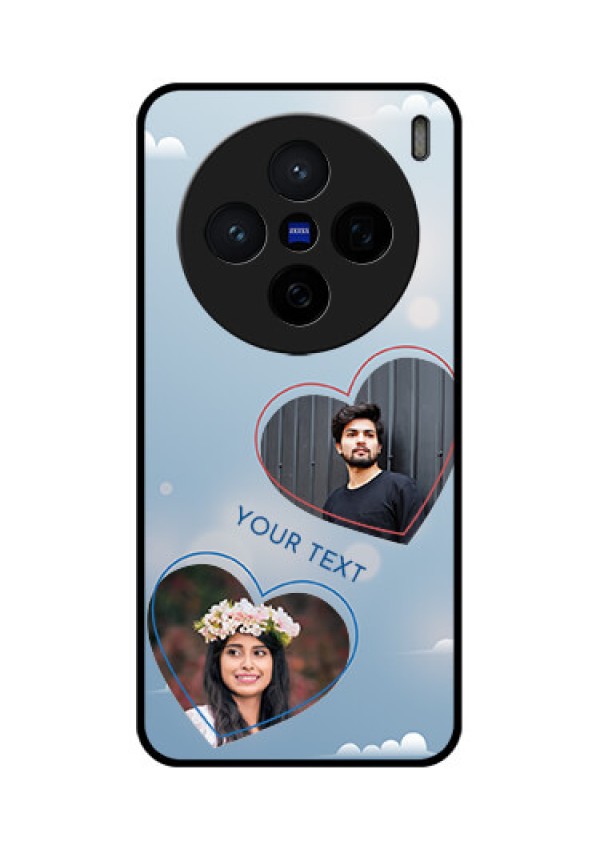 Vivo X200 5G Custom Glass Phone CaseBlue Color Couple Design