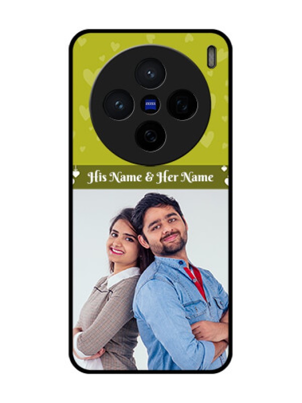 Custom Vivo X200 5G Custom Glass Phone CaseYou and Me Heart Design