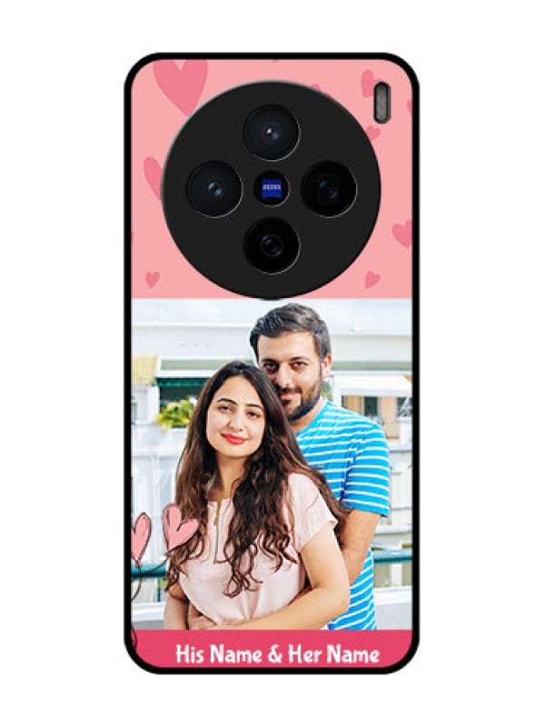 Custom Vivo X200 5G Custom Glass Phone CaseLove Design Peach Color