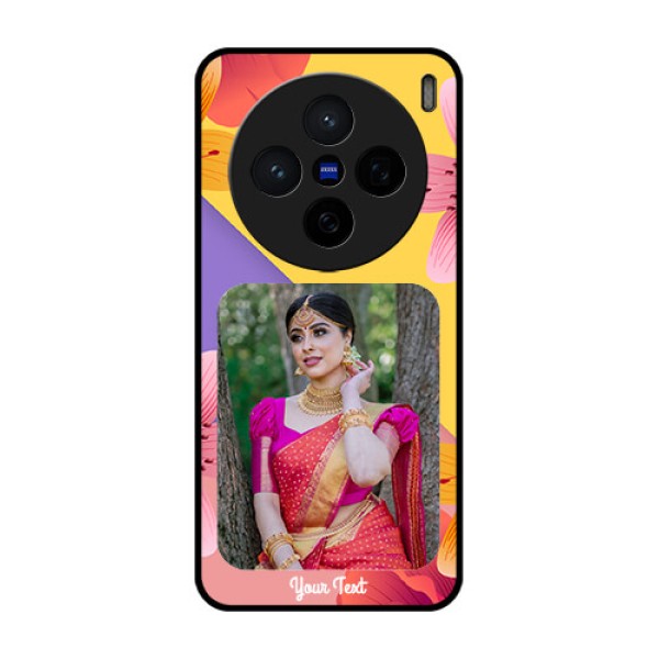 Vivo X200 5G Custom Glass Phone Case3 Image With Vintage Floral Design Vivo X200 5G Custom Glass Phone Case3 Image With Vintage Floral Design