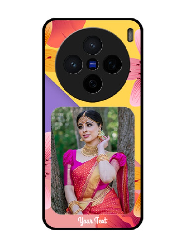 Custom Vivo X200 5G Custom Glass Phone Case3 Image With Vintage Floral Design