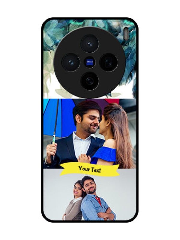 Custom Vivo X200 5G Custom Glass Phone CaseImage With Boho Peacock Feather Design