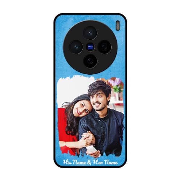 Vivo X200 5G Custom Glass Phone Case - Blue Color Vintage Design