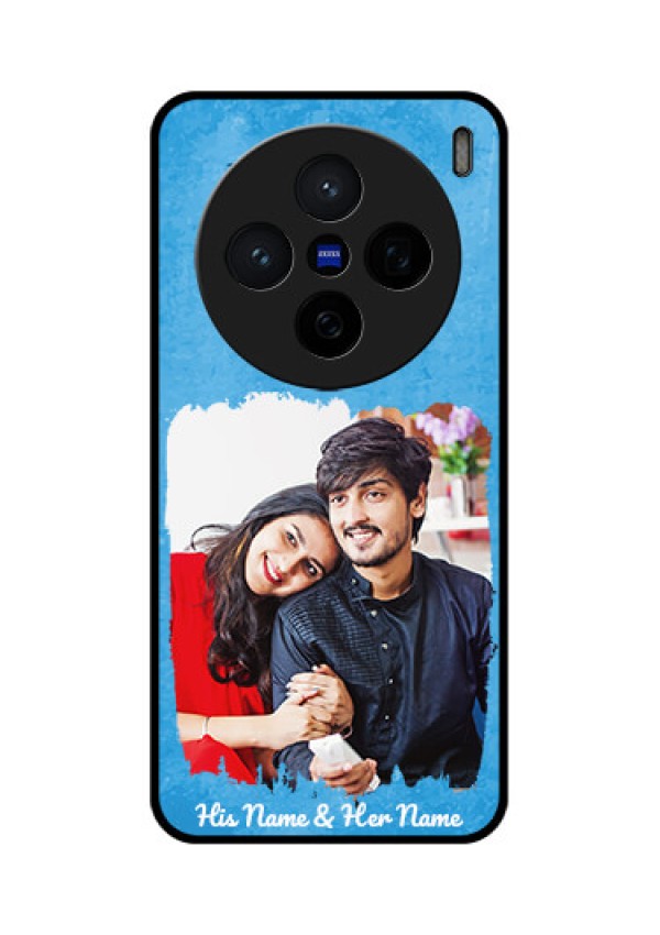 Vivo X200 5G Custom Glass Phone Case - Blue Color Vintage Design