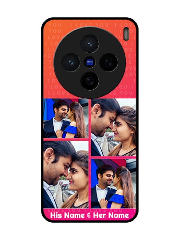 Custom Vivo X200 5G Custom Glass Phone CaseI Love You Pink Design