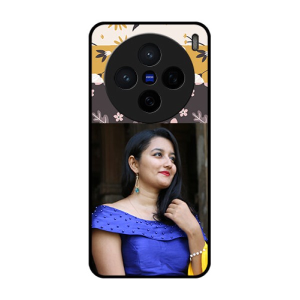 Vivo X200 5G Custom Glass Phone CaseStylish Floral Design