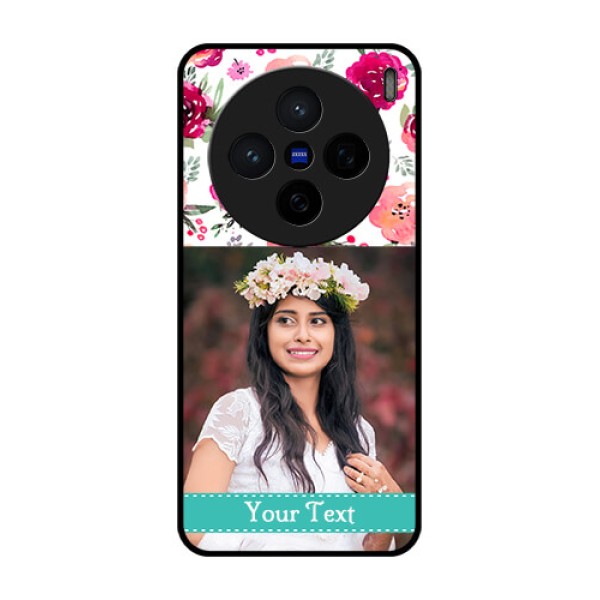 Vivo X200 5G Custom Glass Phone CaseWater Colors Floral Design