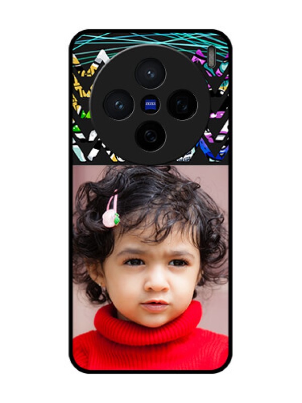 Custom Vivo X200 5G Custom Glass Phone CaseNeon Abstract Design