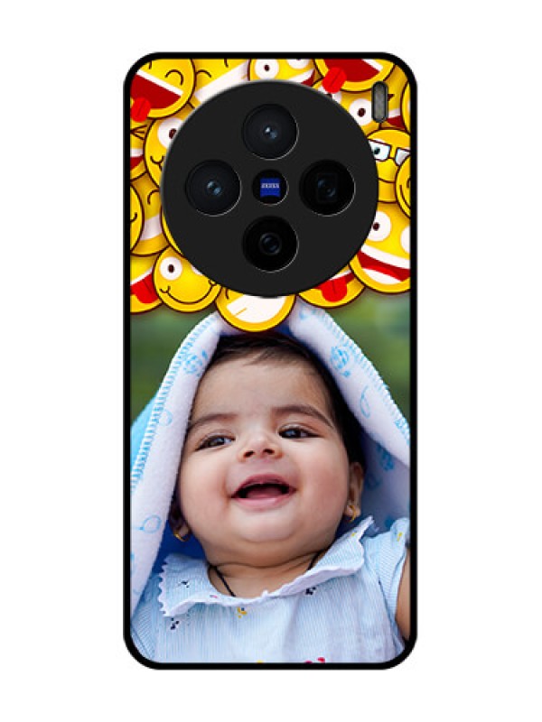 Custom Vivo X200 5G Custom Glass Phone CaseWith Smiley Emoji Design