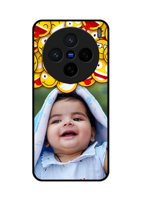 Vivo X200 5G Custom Glass Phone CaseWith Smiley Emoji Design