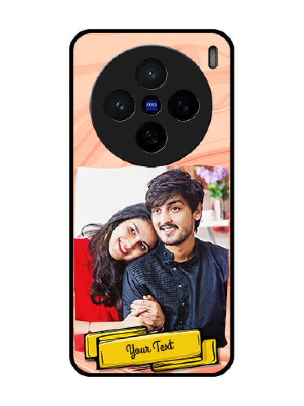 Custom Vivo X200 5G Custom Glass Phone CaseMarble Texture Design