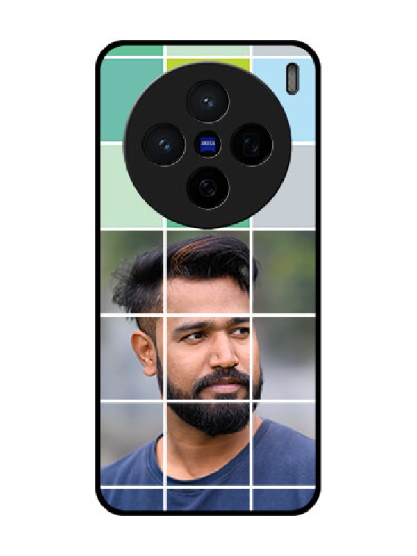 Custom Vivo X200 5G Custom Glass Phone CaseWith White Box Pattern