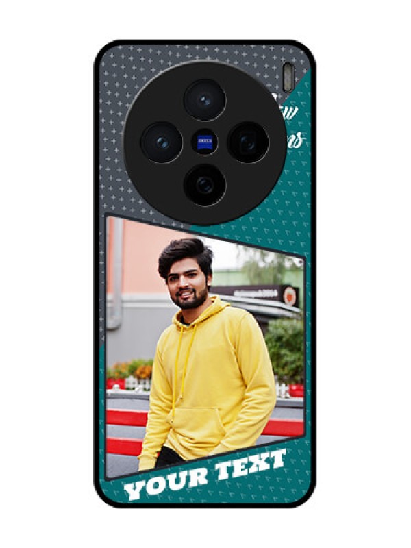 Custom Vivo X200 5G Custom Glass Phone CaseBackground Pattern Design With Quote