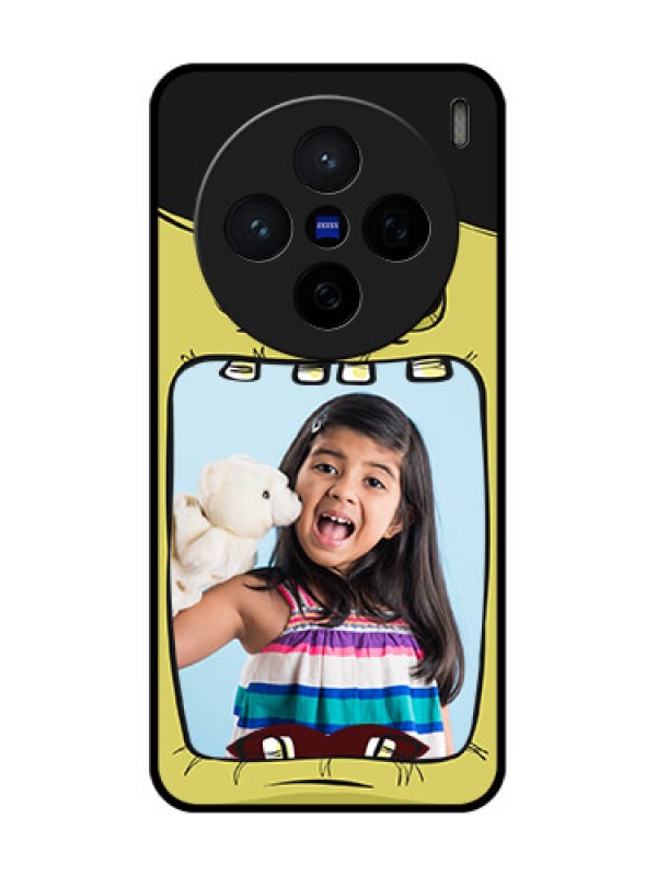 Custom Vivo X200 5G Custom Glass Phone CaseCartoon Monster Back Case Design