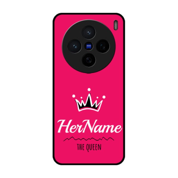 Vivo X200 5G Custom Glass Phone CaseQueen With Name Design Vivo X200 5G Custom Glass Phone CaseQueen With Name Design