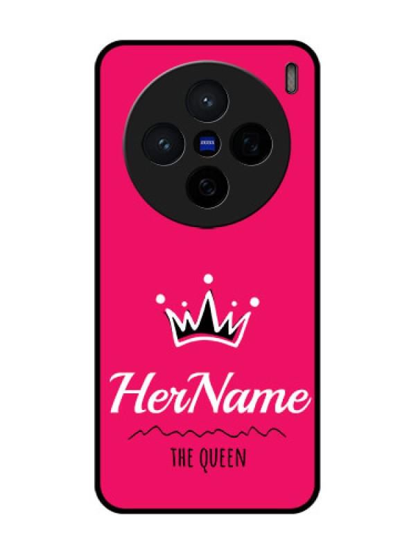 Custom Vivo X200 5G Custom Glass Phone CaseQueen With Name Design