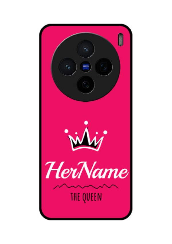 Vivo X200 5G Custom Glass Phone CaseQueen With Name Design