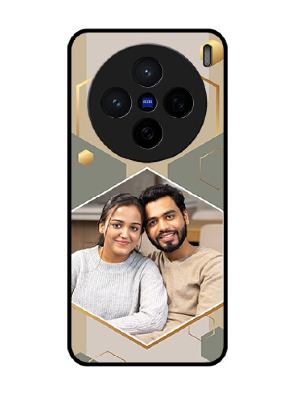 Custom Vivo X200 5G Custom Glass Phone CaseStylish Hexagon Pattern Design