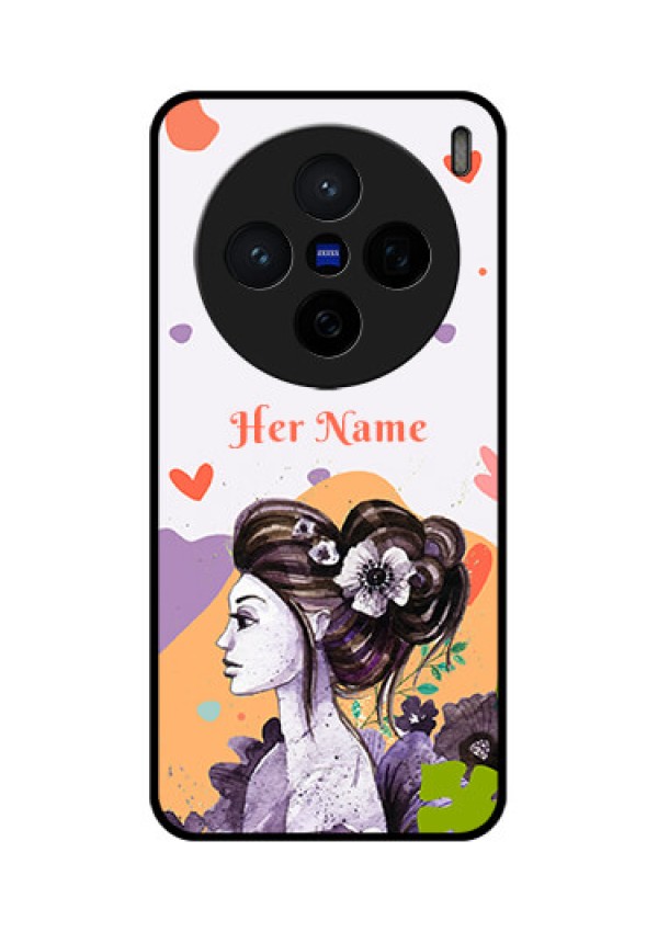 Vivo X200 5G Custom Glass Phone CaseWoman And Nature Design