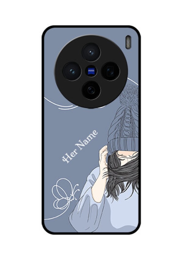 Vivo X200 5G Custom Glass Phone CaseGirl In Winter Outfit Design
