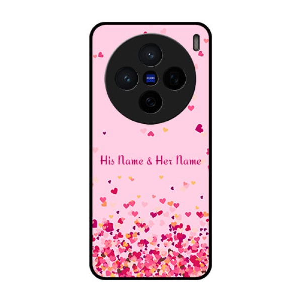 Vivo X200 5G Custom Glass Phone CaseFloating Hearts Design