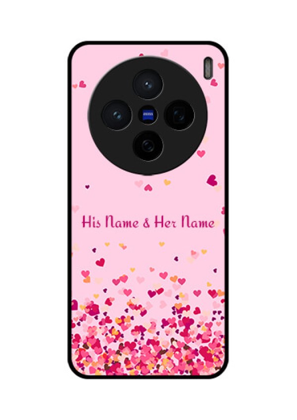 Vivo X200 5G Custom Glass Phone CaseFloating Hearts Design