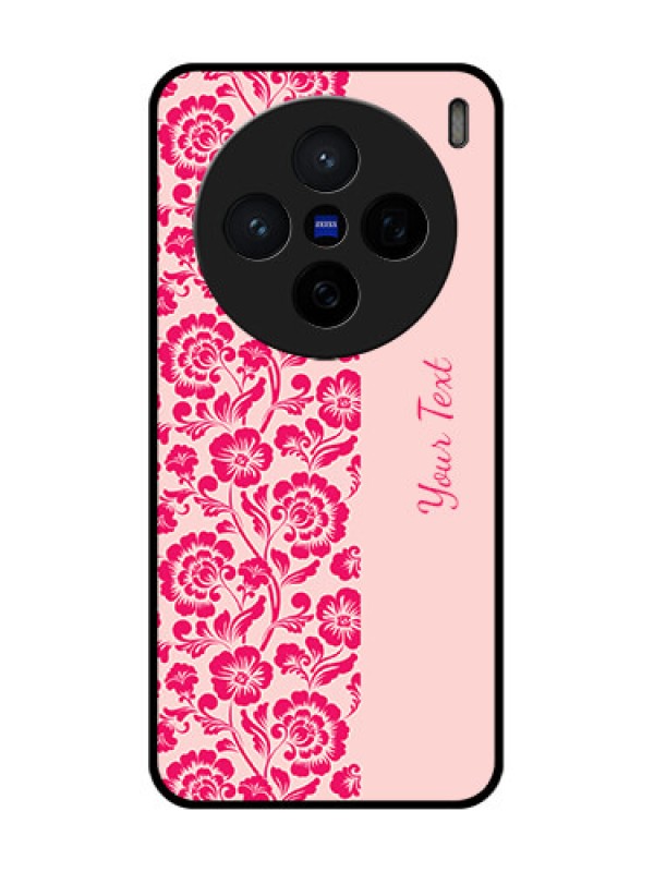 Custom Vivo X200 5G Custom Glass Phone CaseAttractive Floral Pattern Design