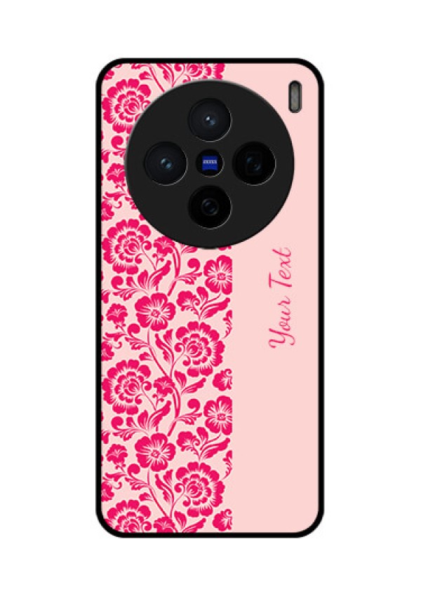 Vivo X200 5G Custom Glass Phone CaseAttractive Floral Pattern Design