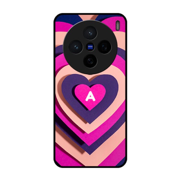 Vivo X200 5G Custom Glass Phone CaseCute Heart Pattern Design