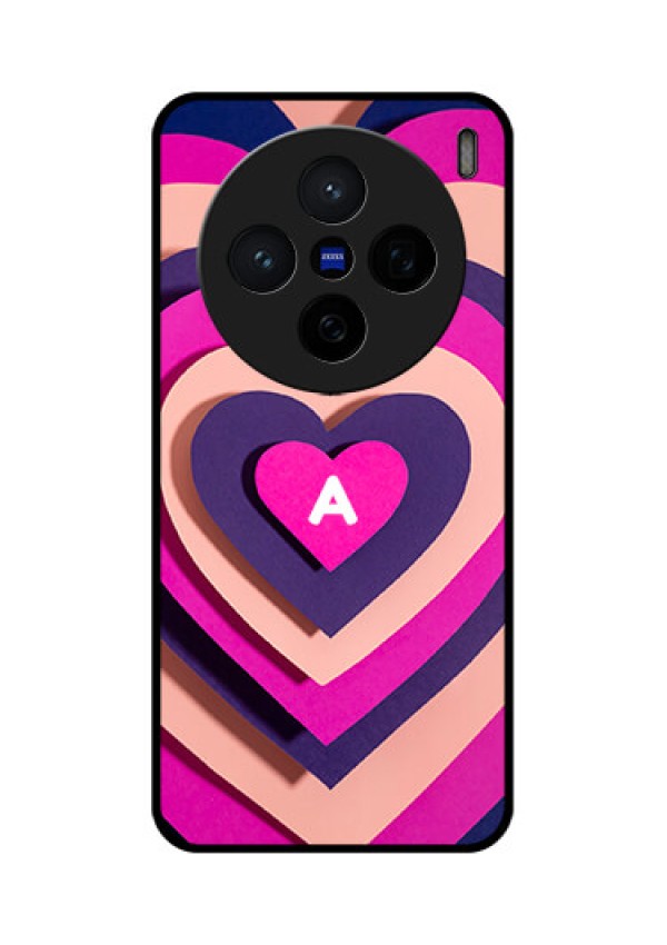 Vivo X200 5G Custom Glass Phone CaseCute Heart Pattern Design