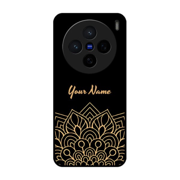 Vivo X200 5G Custom Glass Phone CaseGolden Mandala Design