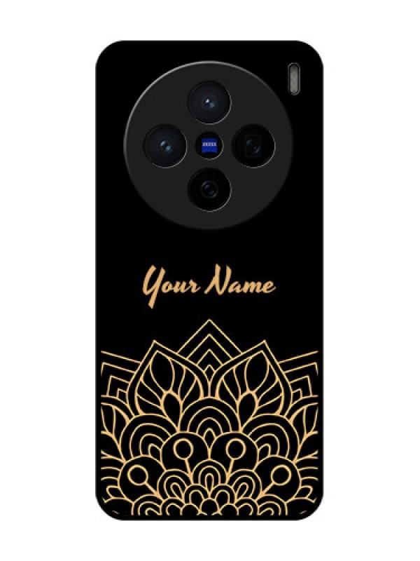 Custom Vivo X200 5G Custom Glass Phone CaseGolden Mandala Design
