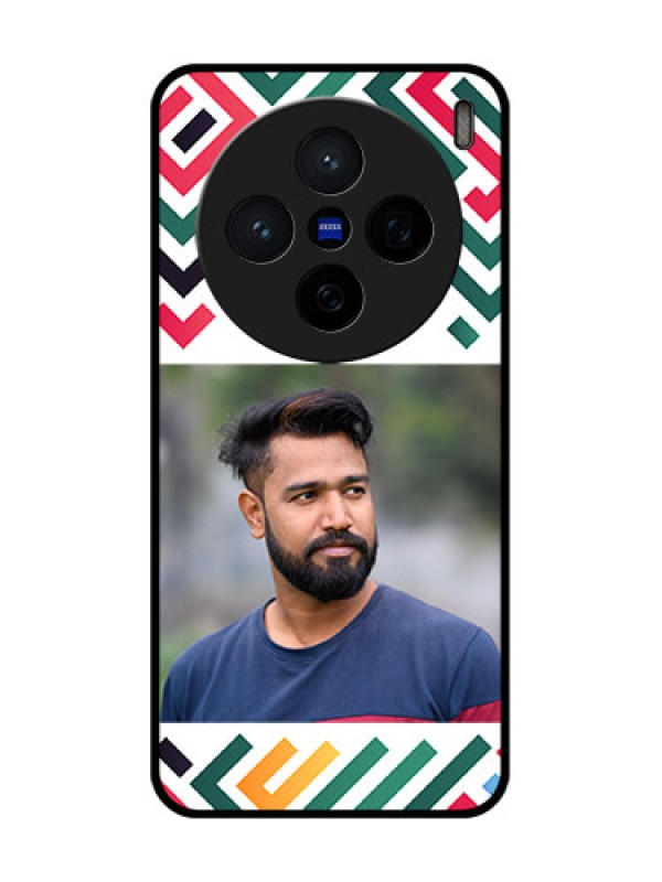 Custom Vivo X200 5G Custom Glass Phone CaseColorful Maze Pattern Design