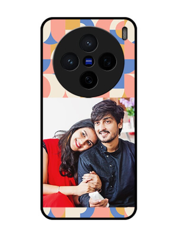 Custom Vivo X200 5G Custom Glass Phone CaseSemi - Circle Maze Pattern Design