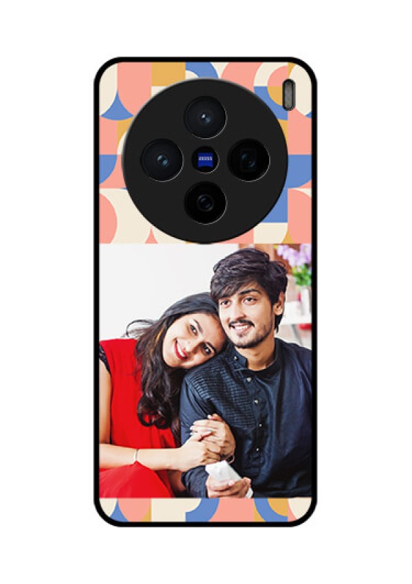 Vivo X200 5G Custom Glass Phone CaseSemi - Circle Maze Pattern Design