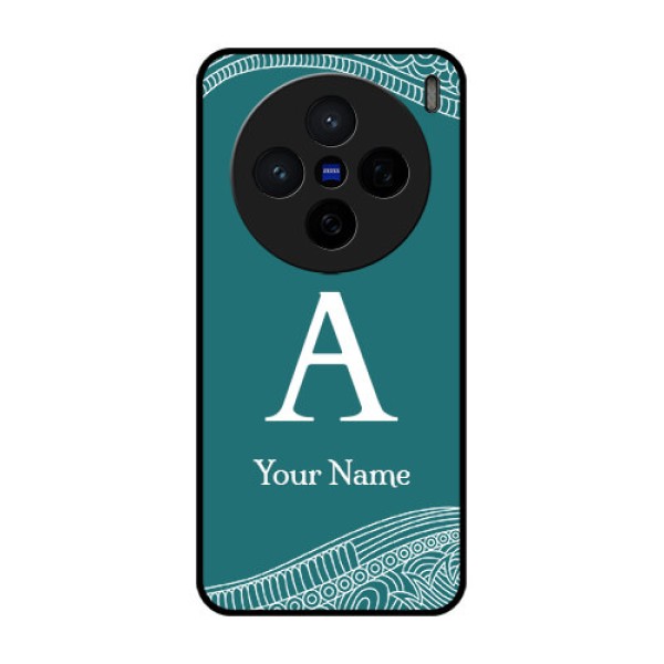 Vivo X200 5G Custom Glass Phone CaseLine Art Pattern With Custom Name Design Vivo X200 5G Custom Glass Phone CaseLine Art Pattern With Custom Name Design