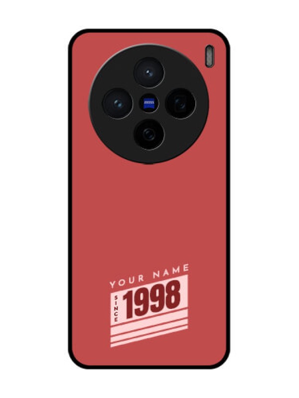 Custom Vivo X200 5G Custom Glass Phone CaseRed Custom Year Of Birth Design