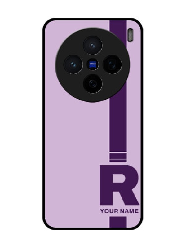 Custom Vivo X200 5G Custom Glass Phone CaseSimple Dual Tone Stripe With Name Design