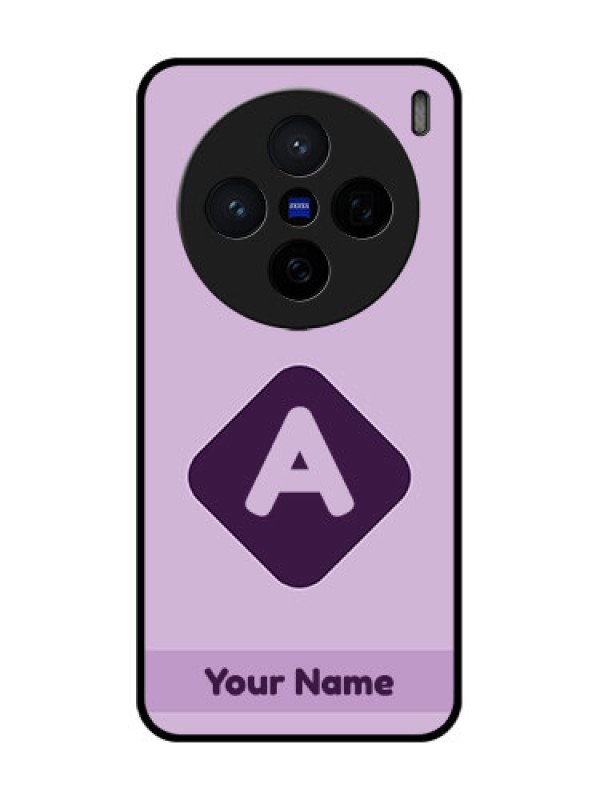 Custom Vivo X200 5G Custom Glass Phone CaseCustom Letter In Curved Badge Design