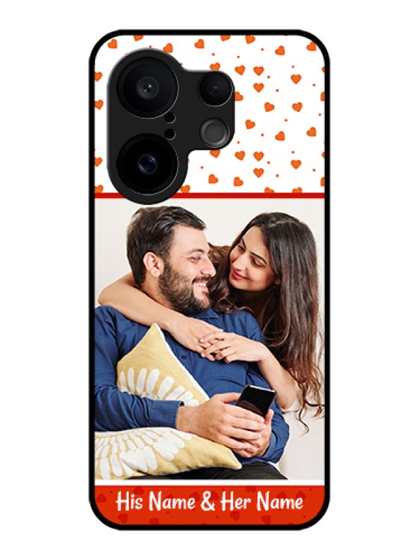 Custom Vivo X200 FE 5G Custom Glass Phone Case - Orange Love Symbol Design