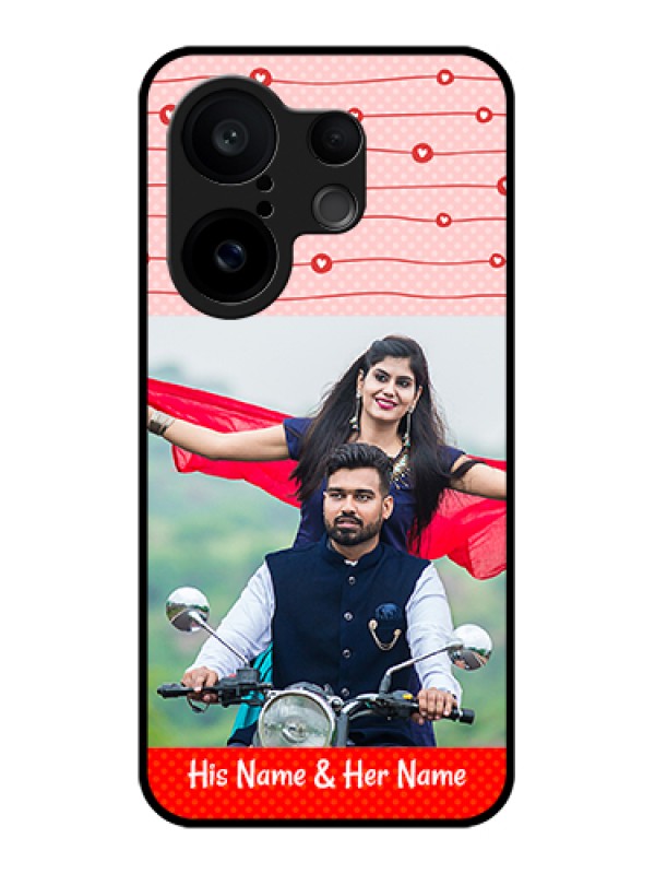 Custom Vivo X200 FE 5G Custom Glass Phone Case - Red Pattern Case Design